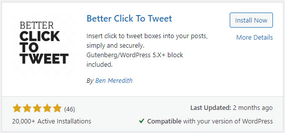 Vladimir Lugo: 6 integrations between your website and your social channels: Install plugin Better Click to Tweet