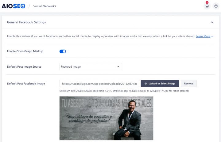 Vladimir Lugo: 6 integrations between your website and your social channels: Enable Open Graph in the All in One SEO plugin
