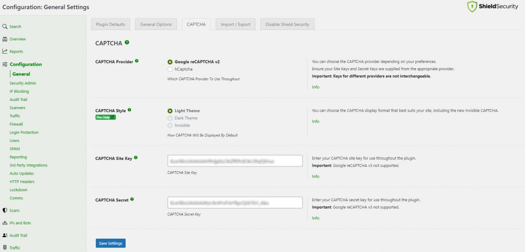 Vladimir Lugo: 7 methods to enhance the security of your website: Configure Google reCAPTCHA in Shield Security